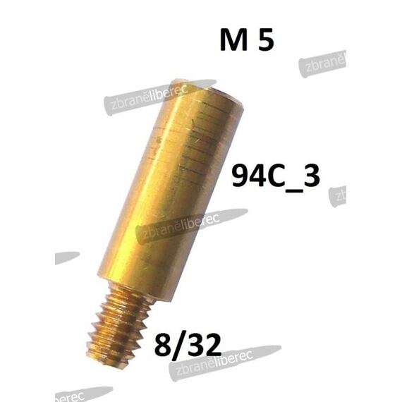 Závitová redukce 8/32"-M5 (vnější/vnitřní závit) - 8/32"-M5 (vnější/vnitřní závit)